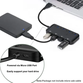 USB-Hub 4 Ports Hub med Høj Speed HUB USB 3.0-Splitter-Adapter Hurtig Opladning Til Laptop Tablet-PC Drop shipping