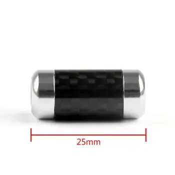 Areyourshop HiFi Carbon Fiber 1 Til 2 Splitter Kabel + 6mm Skyder Sølv, der Anvendes Til Audio Højttaler Hovedtelefon Wire