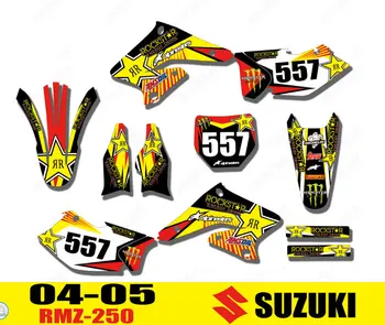 Motorcykel Team bike Grafik Klistermærker Baggrund Decals Til Suzuki RMZ250 RMZ 250 2004 2005