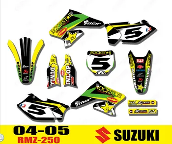 Motorcykel Team bike Grafik Klistermærker Baggrund Decals Til Suzuki RMZ250 RMZ 250 2004 2005
