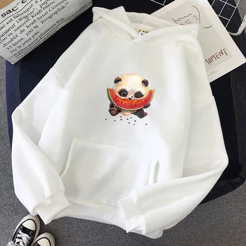 2020 Mode Varme Hættetrøjer til Kvinder Fall Winter Søde Panda Print Sweatshirt Afslappet langærmet Damer Hoodie Streetwear Pullover