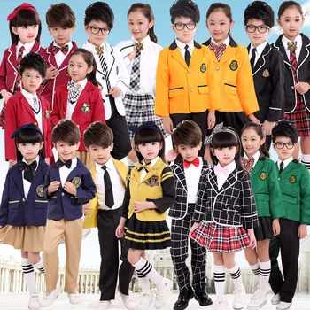 Børnenes Nye Efteråret ensartet skolebørn passer til drenge og piger i skoleuniformer sweater jakke studerende britisk stil passer til