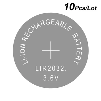 Lithium-Knappen Coin Cell Li-ion Genopladeligt Batteri LIR2032 Erstatter CR2032