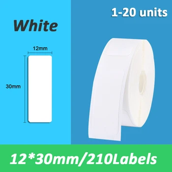 Hvid 12x30mm label for Niimbot D11 Wireless label maker Bærbare Bluetooth-Termisk Label Printer til hjemmekontoret Printer