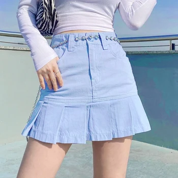 Nye Harajuku Kvinder Bodycon Nederdel med Pocket Summer Fashion Mini Nederdel Sexede Damer Høj Talje Plisseret Nederdel