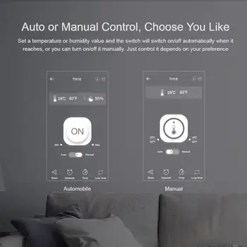 SONOFF TH10 TH16 Temperatur Luftfugtighed Overvågning WiFi Trådløse Switch Smart Home APP Control Arbejde Med Alexa Amazon Google Startside
