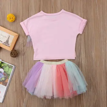 Søde Sweetheart Prinsesse Kids Baby Piger Tøj Unicorn Fødselsdag Top T-shirt-Tutu Nederdel Outfit, Sommer