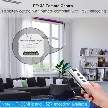 Tuya WiFi RF rullegardin lukkerlamel Skifte Modul med Remote for Elektrisk Motor Solcreme Virker med Google Startside Alexa