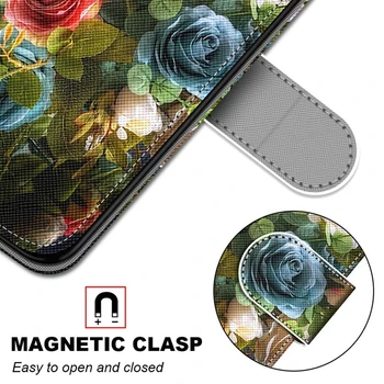 Luksus Retro Blomster Flip taske Til Samsung Galaxy A10S A20S A20E A30 A40 A50 A60 A70 A80 A90 Dække Tegnebog Magnetisk Læder Tilfælde