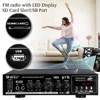 2000W Hifi Audio Forstærker Stereo hjemmebiograf-Forstærker Lyd med Fjernbetjening Understøtter FM-USB, SD-Kort, bluetooth