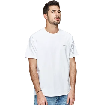KUEGOU bomuld, til Mænd kortærmet t-shirt Sommer Enkle breve udskrivning mode trykt tshirt mænd top plus size DT-5926