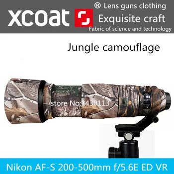 Kamera Linse Pels Camouflage for Nikon AF-S 200-500mm f/5.6 E ED VR-Objektiv Camo Beskyttelse Cover Jungle camouflage