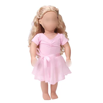 18 tommer Piger, dukke kjole Pink blonder ballet kostume Amerikanske new født tøj Baby legetøj passer 43 cm baby tilbehør c670