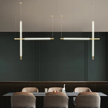 LED strip lampe guld moderne enkel bar lampe bar lysekrone kreative fri kombination af husholdninger og kommercielle restaurant lamper