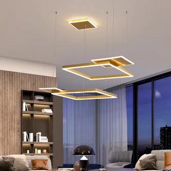 Pladsen Moderne Glans Dæmpbar LED Loft Lysekrone med Fjernbetjening til Soveværelse, Stue Spisestue Indendørs Indretning