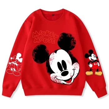 Disney Sweatshirt Mode Mickey Mouse Brev Tegnefilm Print Hooded Pullover Smarte Harajuku Unisex Kvinder Med Lange Ærmer Toppe 9 Farver