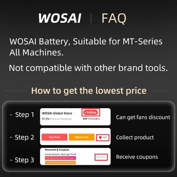WOSAI MT-Serie Børsteløs Elektrisk Boremaskine Akku Skruetrækker Li-ion Batteri Skruetrækker Boremaskine Til Makita 18V Lithium Batteri