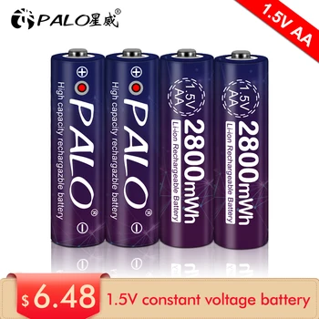 New 1,5 v AA genopladelige batteri 2800mwh li-ion li-ion-AA 2A batterier til legetøj kamera, lommelygte