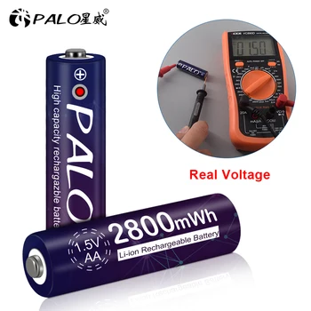 New 1,5 v AA genopladelige batteri 2800mwh li-ion li-ion-AA 2A batterier til legetøj kamera, lommelygte
