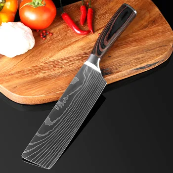 XITUO Køkken Chef Knive 8 tommer Japansk 7CR17 440C High Carbon Stainless Steel Damaskus Laser Mønster Udskæring Santoku Værktøj