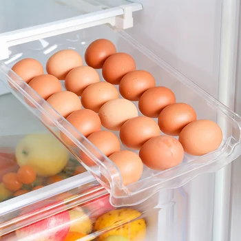 Køkken Æg Holder til Køleskab Gennemsigtige Æg Storage Container Box Skuffe til Opbevaring af Mad Køkken Arrangør Let at få Adgang til