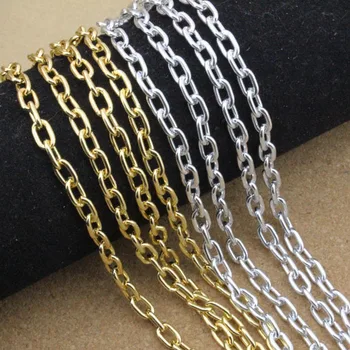5 Meter/lot 5*8*1mm Sølv /Guld Smykker Bulk Aluminium Kæde Til Halskæde Smykker at Gøre DIY Undersøgelsesresultater F1646