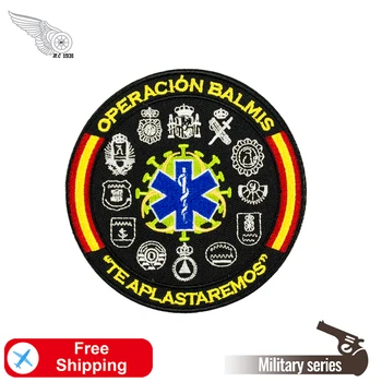 Operacion Balmis Spanien Broderi Patches spanske Militær Applicerede Jern på Badges til Tøj Moral Jakke Vest Tilbehør