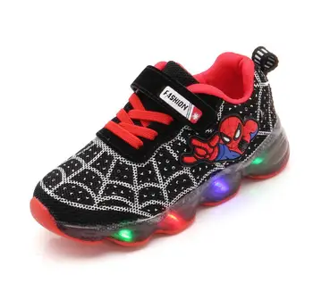 Hot Spiderman Kids Drenge Sports Sneakers Børn Glødende Kids Sko Chaussure Enfant Piger Sko Med LED lys Størrelsen 21-30