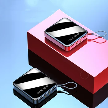 10000mAh Mirror Screen Power Bank for Xiaomi Redmi iPhone Poverbank Bærbare Mobile Powerbank Ekstern Batteri Oplader