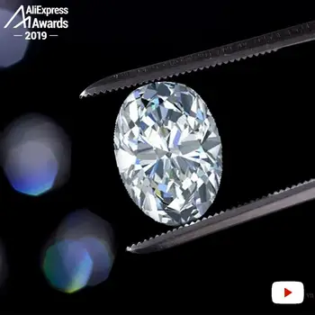5*7mm S925 Fine Smykker, sterling sølv ring Lab-oprettet diamant Karat 4Cs bryllup forslag drøm