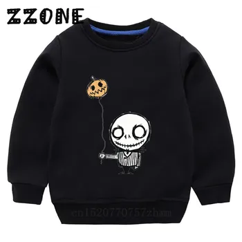 Børn Hættetrøjer Kids Halloween Town Pumpkin King Jack Skellington Sweatshirts Baby Pullover Toppe Piger, Drenge Tøj,KYT5234