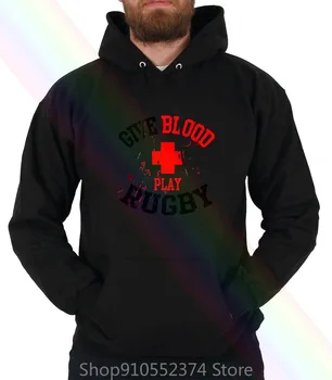 Mænd Hoodie Sweatshirts Give Blod Spille Rugby-Spiller Jersey Sjove Atmungsaktives Nyhed Udendørs Kvinder Kvinder Mænd