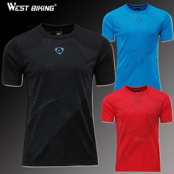 WEST CYKLING Slim Fit Workout Shirts Mandlige Sport Trænings-og hurtigtørrende T-shirts til Mænd Jersey Kører Cykling kortærmet Trøje