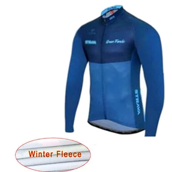 Strava 2019 trøje pro team vinter termisk fleece langærmet Sæt Maillot Ropa Ciclismo Hombre invierno Cykel tøj