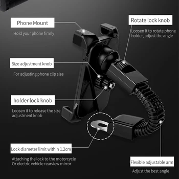 Essager Motorcykel Telefon Holder Til iPhone Huawei Mobile Phone Stand Styret Klip Moto Mount Beslag Støtte Mobiltelefon Holder