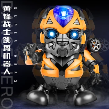 Kreative lysende musik, dansende robot toy bumblebee robot action anime tegn model legetøj, som børn gaver nyeste