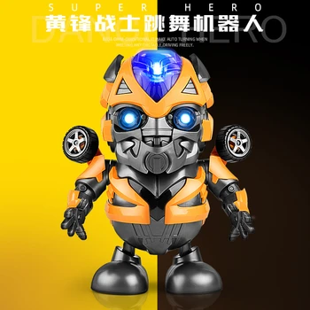 Kreative lysende musik, dansende robot toy bumblebee robot action anime tegn model legetøj, som børn gaver nyeste