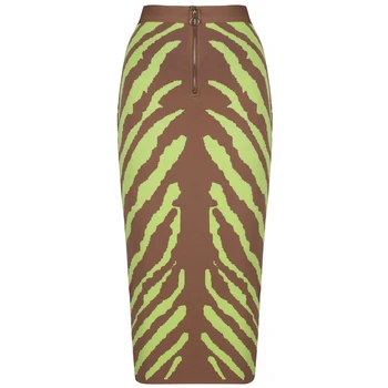 Ocstrade Nye Ankomst 2020 Mode Lang Bandage Nederdel Kvinder Kalk Zebra Print Bodycon Bandage Nederdel Midi-Klub Part Nederdel