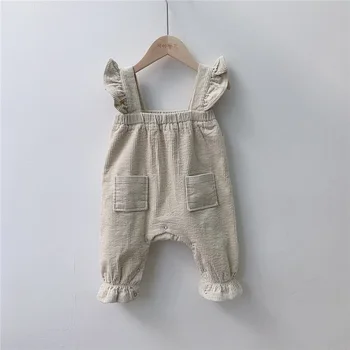 MILANCEL 2021 Baby Overalls Flæsekanter Baby Piger Jumpsuits Dobbelt Tykkere Vinter Baby Tøj