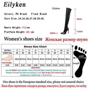 Eilyken 2021 Vinter Mode lårlange Over Knæet Støvler Kvinder, Tynde Høje Hæle Sexet Spidse snuder ZIP Låret høje Støvler