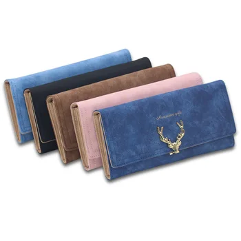 Mode udsøgt hjorte hovedet multi-funktion stor kapacitet damer clutch taske elegante multi-farver dame enkle stil spænde wallet