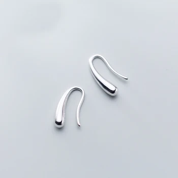 MloveAcc Autentisk 925 Sterling Sølv Minimalisme Glat Dråbe Vand Tårer Dingle Krog Øreringe til Kvinder Mode Smykker