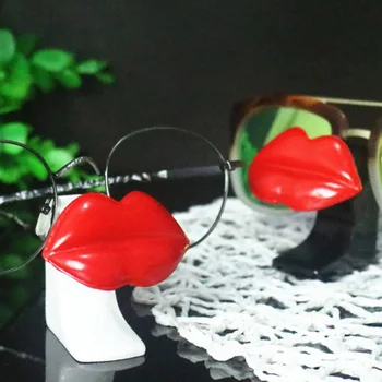 Kvindelige Røde Læber Briller Briller Solbriller Display Rack Holder