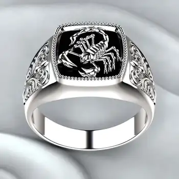 Klassisk Scorpion Jubilæum Ring for Mandlige Bryllup Band Scorpio Tilbehør Fødselsdag, Valentinsdag Gave Elsker Smykker
