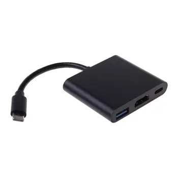 OOTDTY USB-C HD-MI-Adapter USB3.0 Type C Opladning Hub Coverter til MacBook Pro 2016