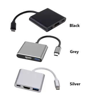 OOTDTY USB-C HD-MI-Adapter USB3.0 Type C Opladning Hub Coverter til MacBook Pro 2016