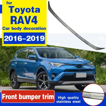 For Toyota RAV4 2016 - 2019 Bil styling rustfrit stål af Høj kvalitet Front Gitter Omkring Trim Racing Grill Trim 2017 2018