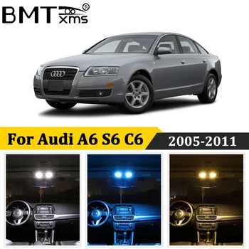 BMTxms 16Pcs Bil LED Interiør Lys Kit Canbus For Audi A6 S6 RS6 4F C6 Sedan 2005-2011 Auto Ingen Fejl Dome Kort Pærer
