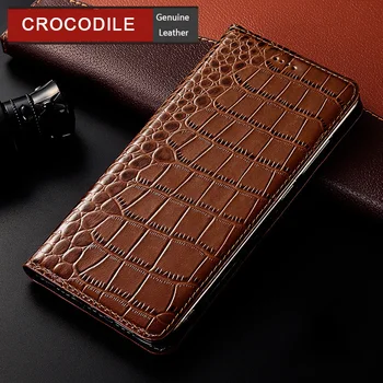 Krokodille Ægte Læder Taske Til Nokia 2.1 2.2 3.1 3.2 4.2 5.1 6.1 6.2 7.2 7.1 8.1 Plus X6 X7 X9 X71 Luksus Læder Flip Cover