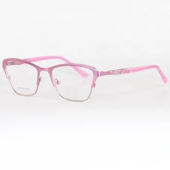 Kvinder Halvdelen Rim Metal Retro Optiske Briller Recept Nærsynethed Læsning Briller Lens Anti Blå Lys Pink Sort Rød Brun Beskyttelsesbriller